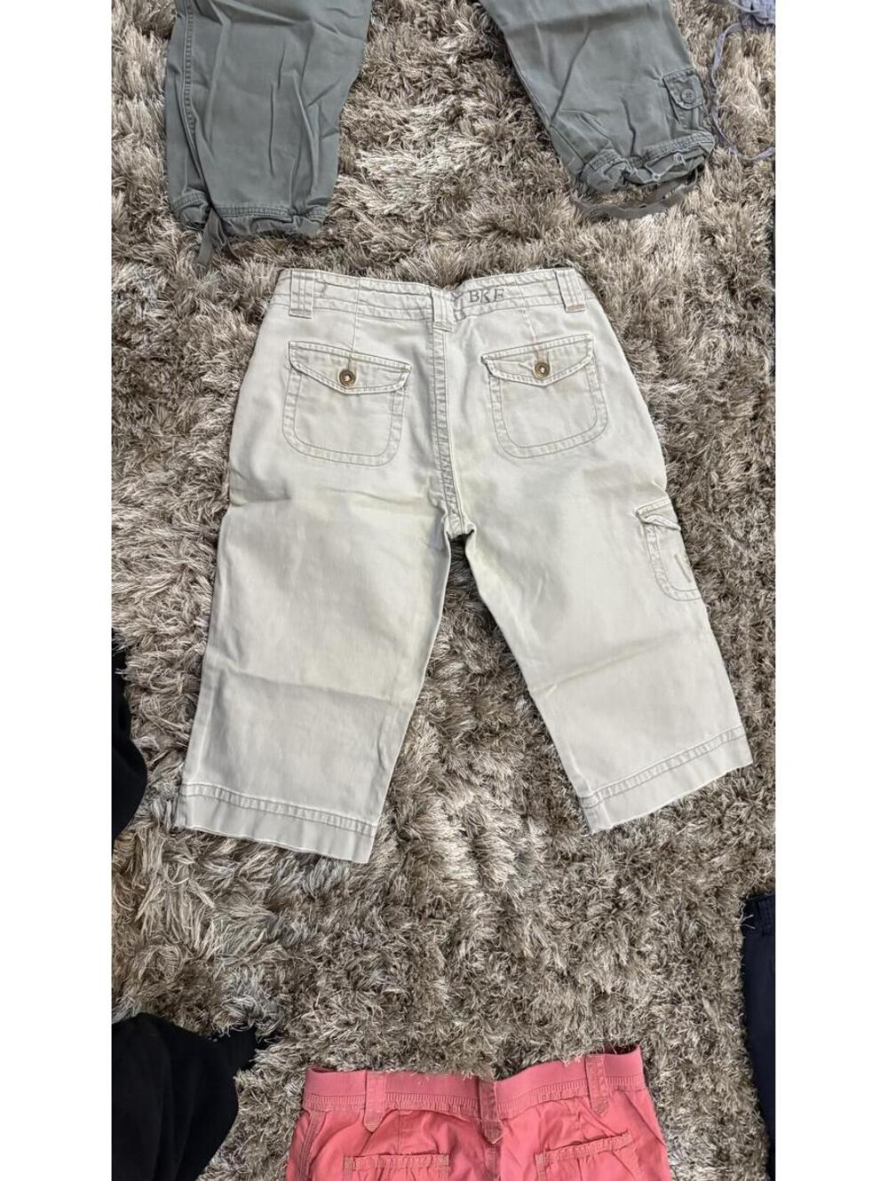 BKE Beige Cargo Capri Pants